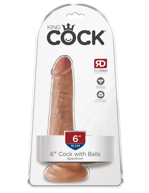 King Cock 6" with Balls Tan
