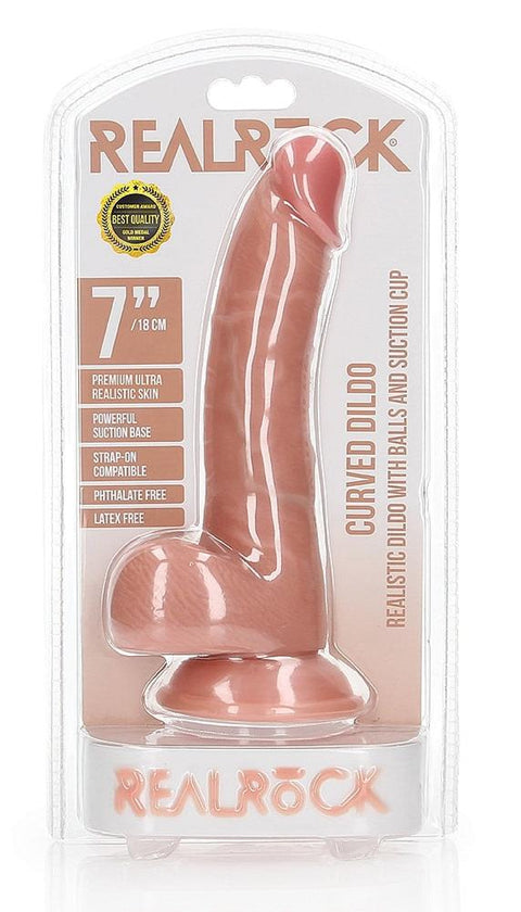 Realrock 7" Curved Dildo Flesh