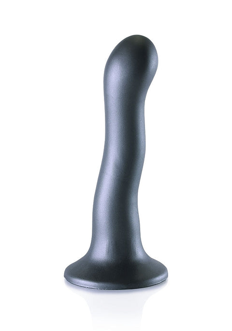 Ouch Ultra Soft Curvy G-Spot Dildo 7" - Gun Metal