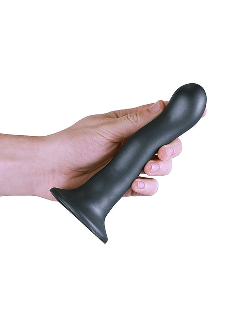 Ouch Ultra Soft Curvy G-Spot Dildo 7" - Gun Metal
