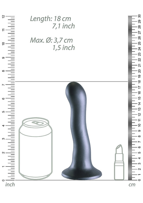Ouch Ultra Soft Curvy G-Spot Dildo 7" - Gun Metal