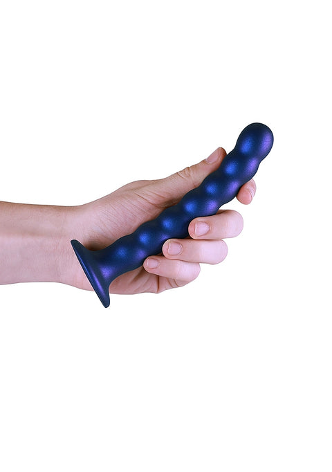 Ouch Beaded G-Spot Dildo 6.5'' Metallic Blue