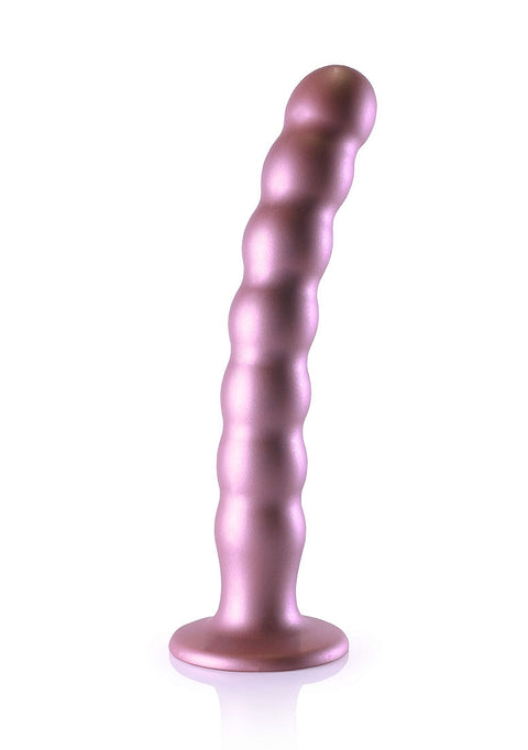 Ouch Beaded G-Spot Dildo 8'' Rose Gold