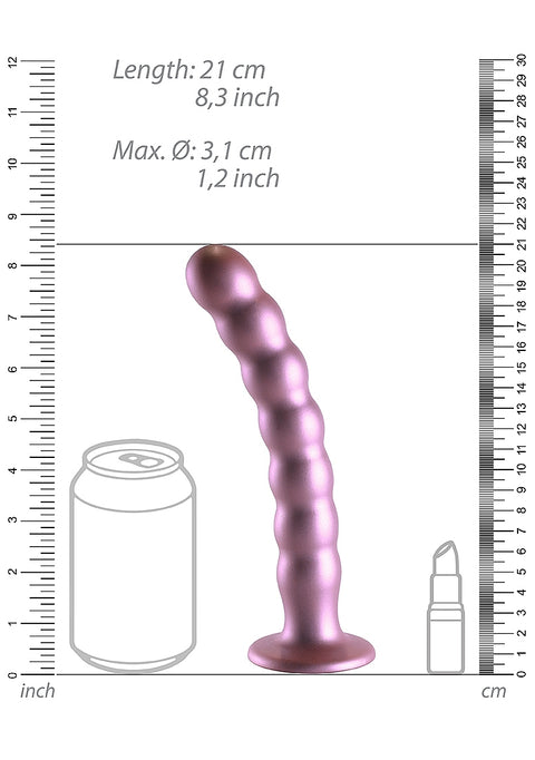 Ouch Beaded G-Spot Dildo 8'' Rose Gold