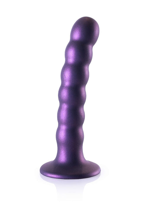 Ouch Beaded G-Spot Dildo 5'' Metallic Purple