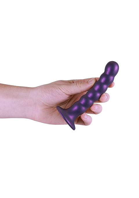 Ouch Beaded G-Spot Dildo 5'' Metallic Purple