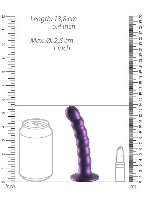 Ouch Beaded G-Spot Dildo 5'' Metallic Purple