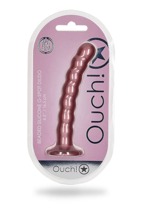Ouch Beaded G-Spot Dildo 6.5" Rose Gold