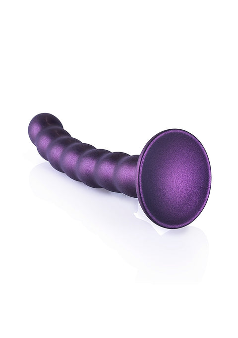 Ouch Beaded G-Spot Dildo 6.5" Metallic Purple