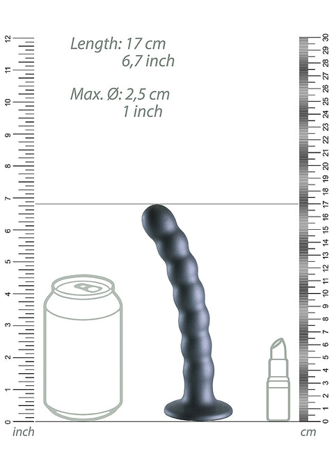 Ouch Beaded G-Spot Dildo 6.5" Gun Metal