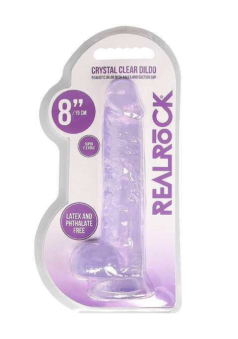 Realrock 8" Realistic Dildo With Balls - Purple