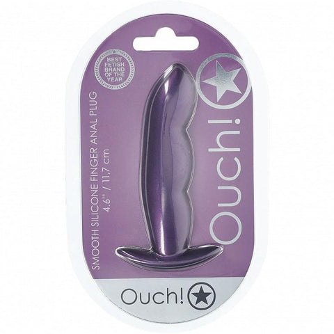 Ouch Finger Anal Plug 4.6" Metallic Purple