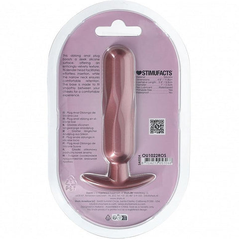 Ouch Oblong Anal Plug 4.6" Rose Gold