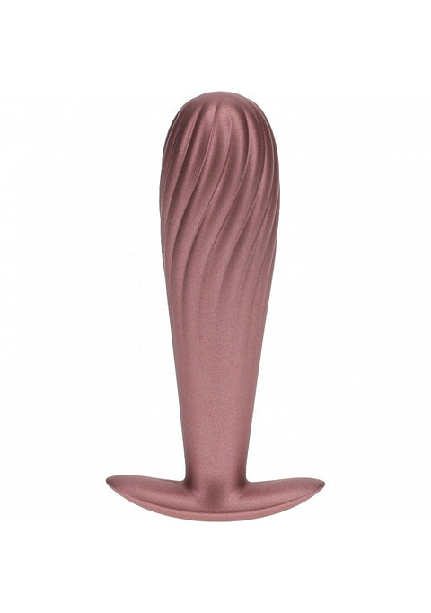 Ouch Ribbed Anal Plug 4.6" Rose Gold