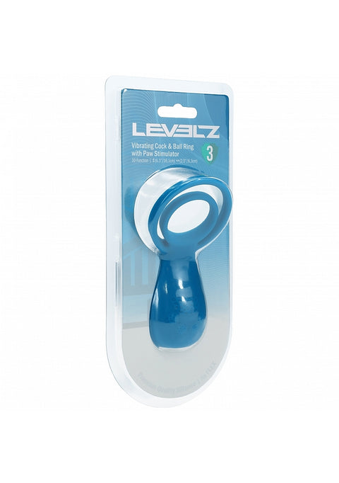Blue ring with packaging labeled 'Levelz' on a white background