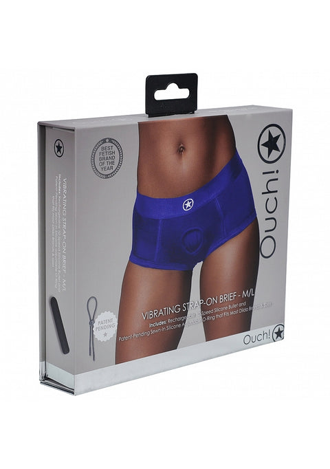 Ouch Vibrating Strap On Brief – Blue M/L