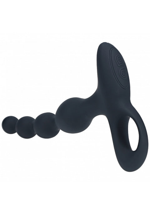 Levelz Remote Control Beaded Vibrating Silicone Anal Plug Black