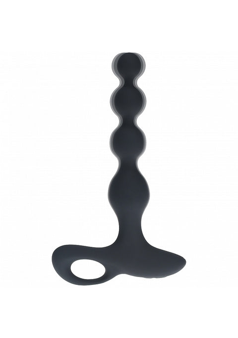 Levelz Remote Control Beaded Vibrating Silicone Anal Plug Black