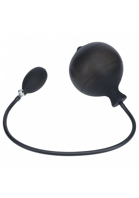 Levelz Ribbed Inflatable Silicone Anal Plug Black