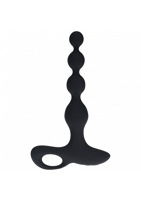 Levelz Remote Control Beaded Vibrating Silicone Anal Plug Black