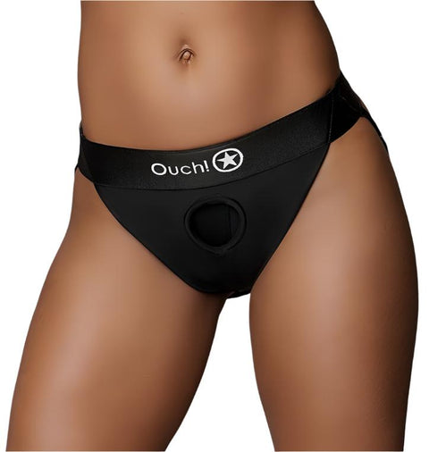 Ouch Vibrating Strap On Panty Harness – Black M/L