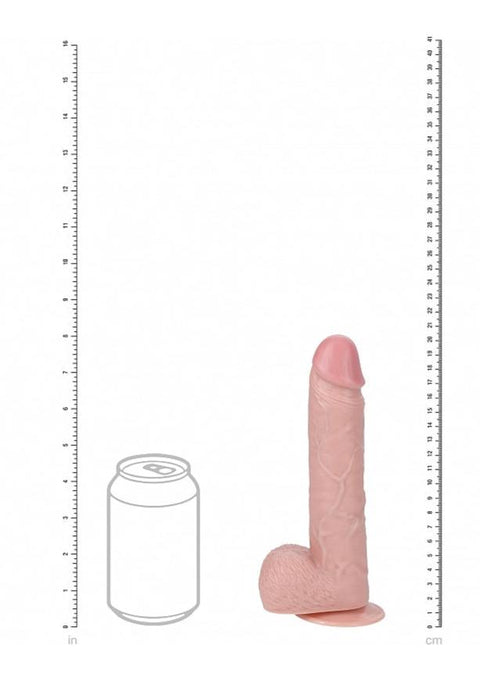 Realrock 8" Vibrating and Thrusting Cock With Balls - Flesh