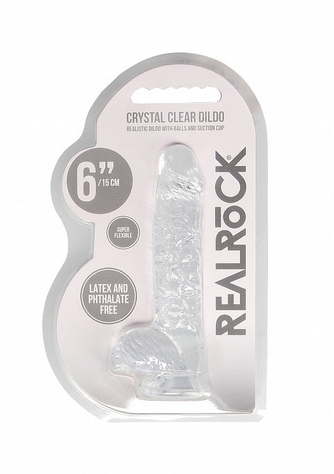 Realrock 6" Clear Dildo with Balls