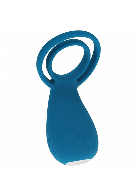 Levelz Vibrating Cock and Ball Ring with Paw Stimulator Teal