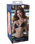 Product packaging for a black bra with a model on the front, featuring the brand 'NIN'.