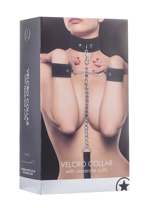 Ouch Velcro Collar with cuffs Black
