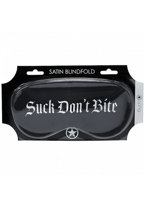 Ouch! Suck Don't Bite Printed Mask Satin Black