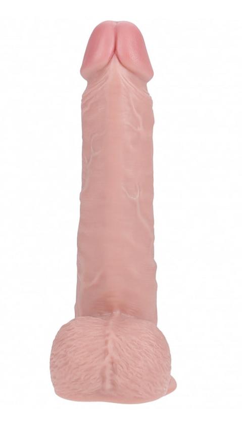 Realrock 8" Vibrating and Thrusting Cock With Balls - Flesh