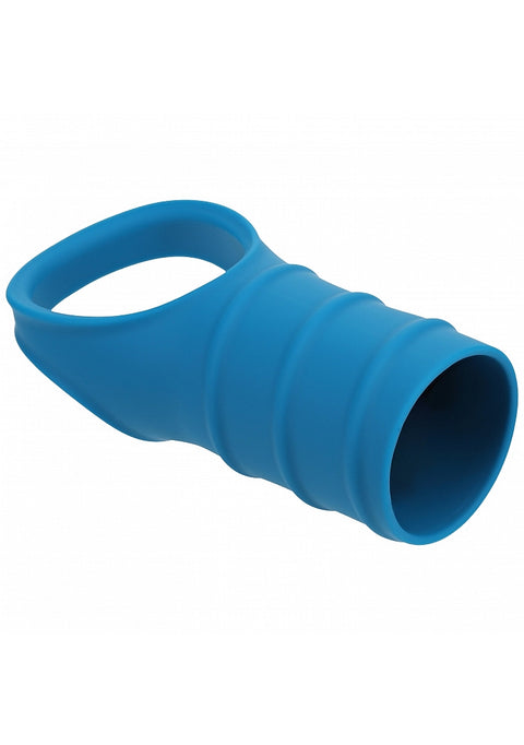 Levelz Silicone Cock Ring & Ribbed Sleeve Teal