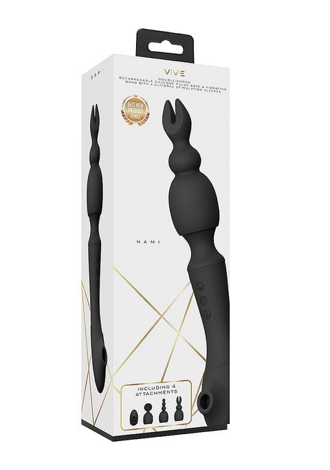 Vive Nami Pulse-Wave & Vibrating Wand - Black
