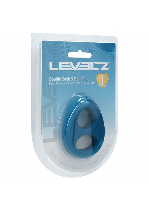 Levelz Double Liquid Silicone Cock & Ball Ring Teal