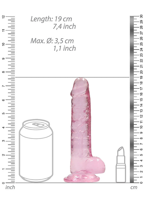 Realrock 7" Pink Dildo with Balls