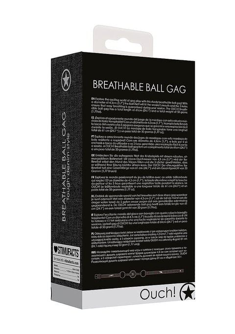 Ouch Denim Breathable Ball Gag Black