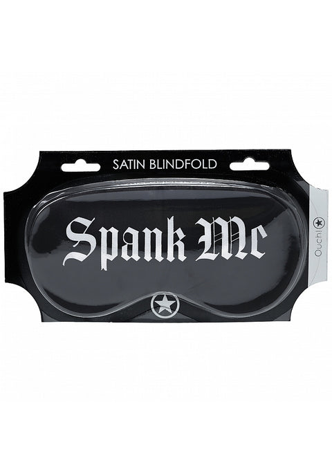 Ouch! Spank Me Printed Mask Satin Black