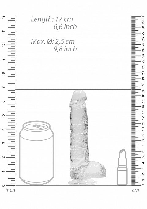 Realrock 6" Clear Dildo with Balls