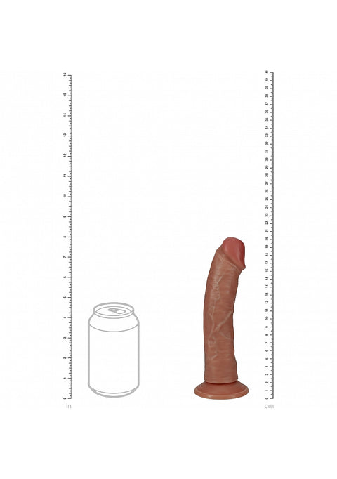 Realrock 8" Vibrating Cock - Regular Curved - Tan