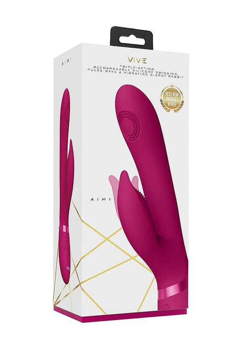Vive Aimi Rechargeable Triple Motor Swinging Silicone Rabbit - Pink