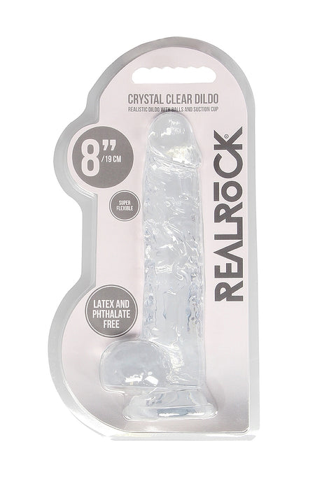 Realrock 8" Realistic Dildo With Balls Clear