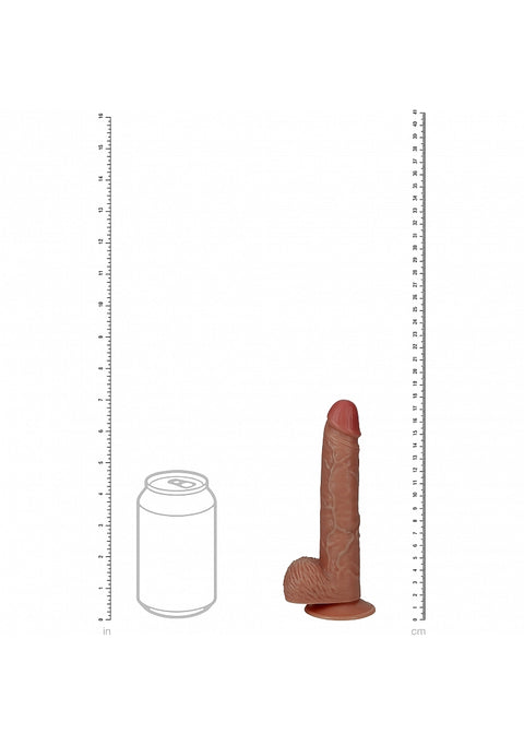 Realrock 7" Vibrating Cock With Balls - Regular Straight - Tan