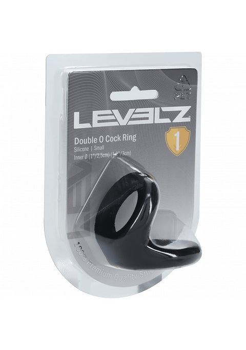 Black cock ring in Levelz packaging on a white background