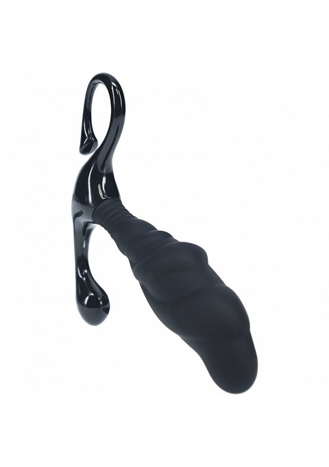 Levelz Rippled with Hard Loop Silicone Prostate Massager Large Black