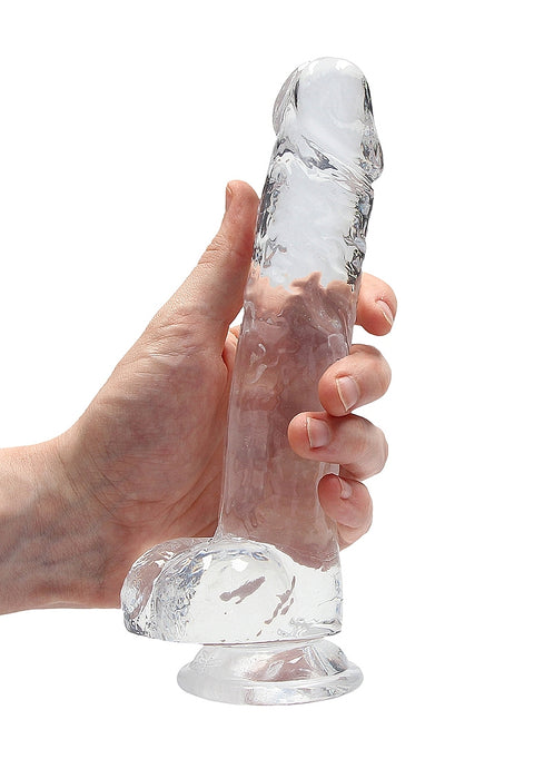 Realrock 8" Realistic Dildo With Balls Clear