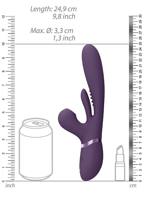 Vive Kura Thrusting G-Spot Flapper Pulse Wave Clit Stimulator - Purple