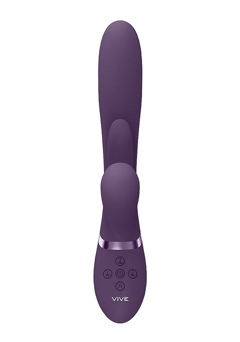 Vive Kura Thrusting G-Spot Flapper Pulse Wave Clit Stimulator - Purple