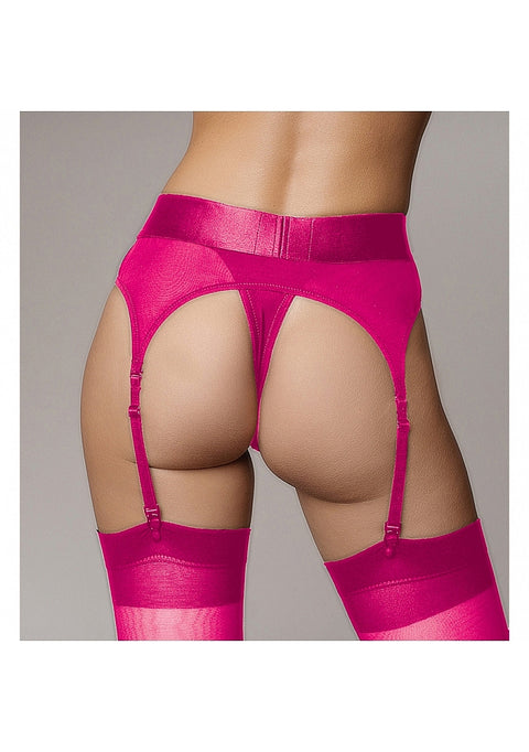 Ouch Vibrating Strap-on Thong with Adjustable Garters - Pink - XS/S