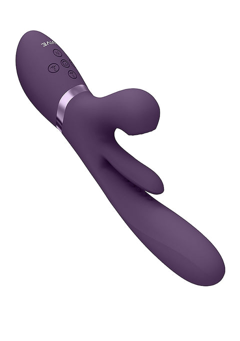 Vive Kura Thrusting G-Spot Flapper Pulse Wave Clit Stimulator - Purple